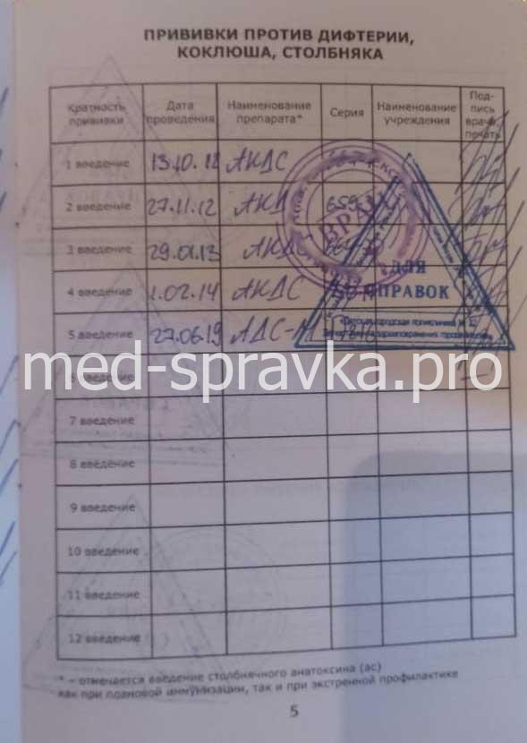 прививочный сертификат форма 156у93